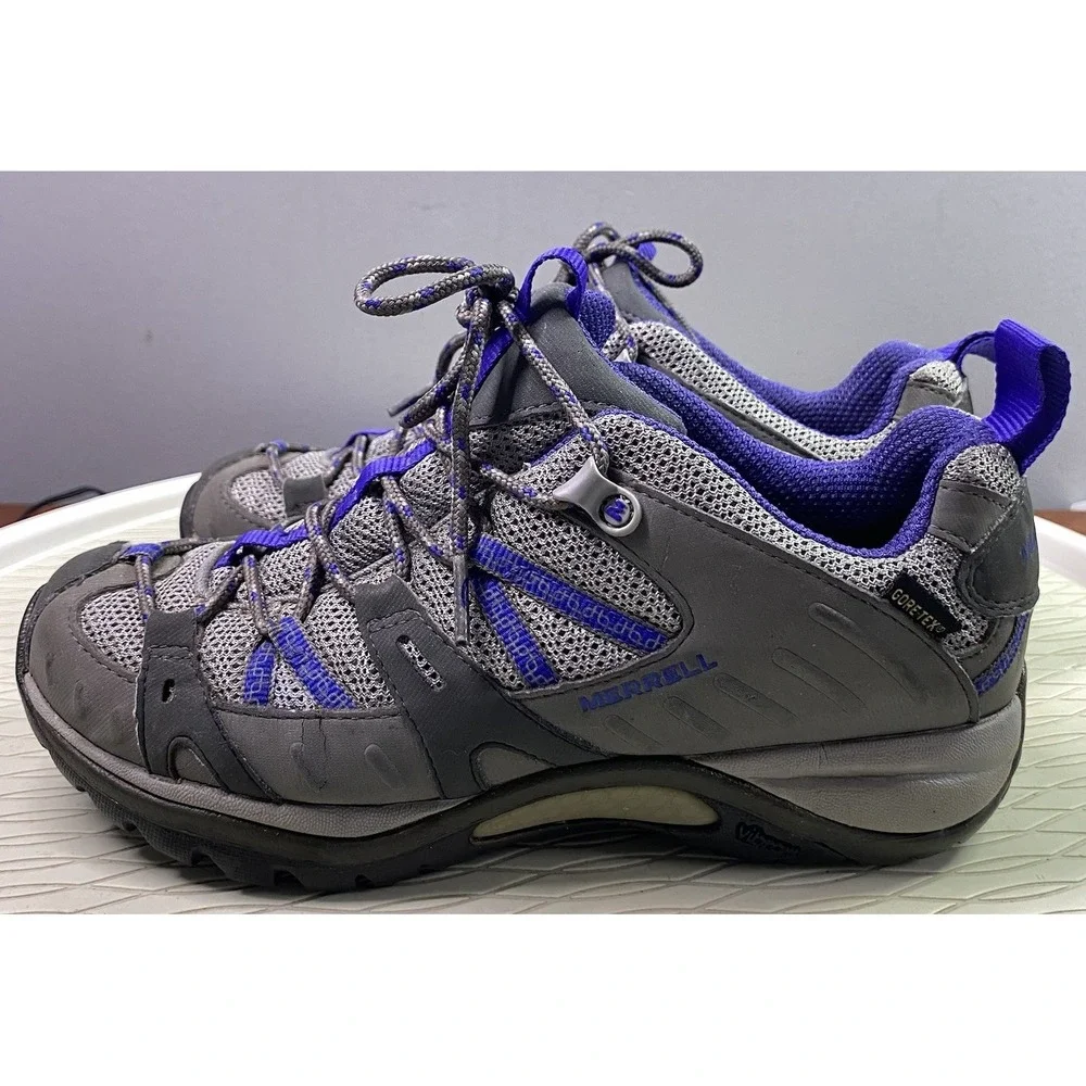Merrell Womens Ulta Marine Charcoal & Blue Hiking shoes Gore-Tex Vibram‎ Sz.7